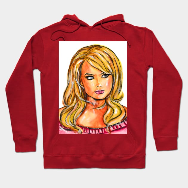 Margot Robbie Hoodie by Svetlana Pelin